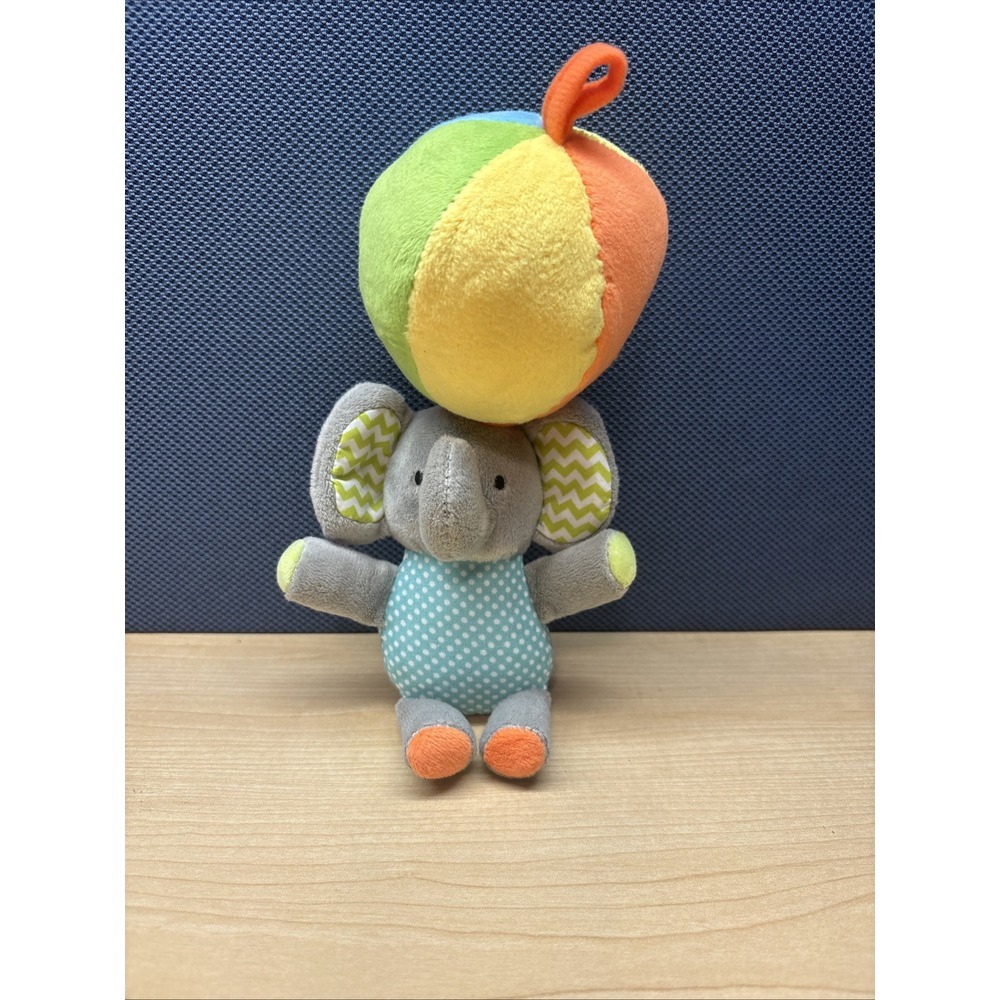 Playtex Baby Toy Pull Down Wiggler Elephant Textured Vibrates Plush